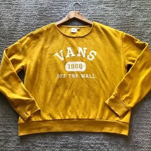 VANS Cropped Spell Out Mustard Yellow Sweatshirt